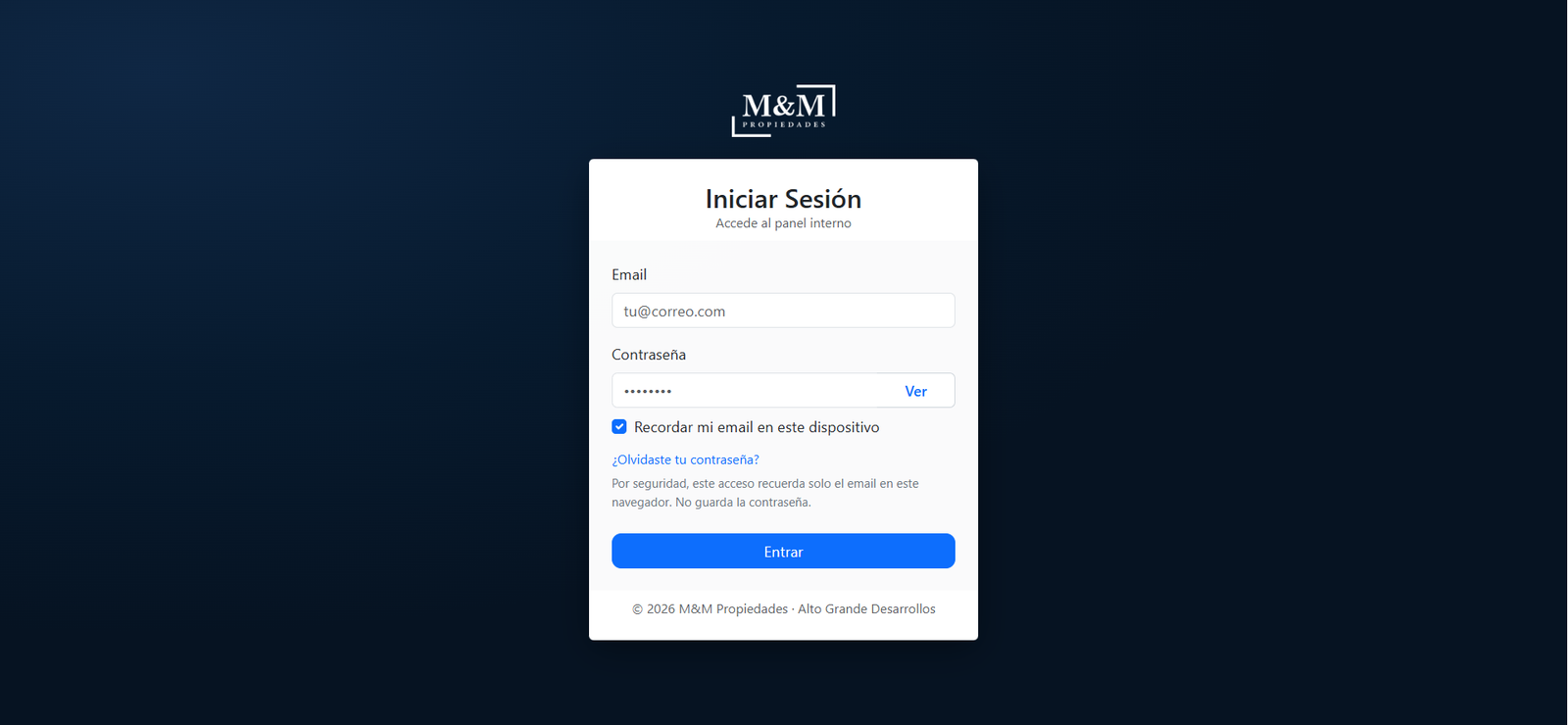 Dashboard comercial personalizado