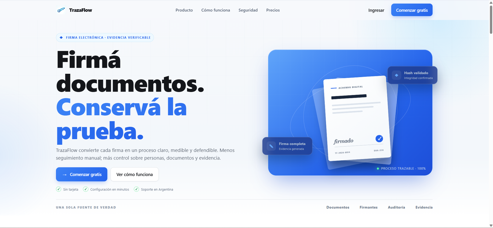 TrazaFlow — Plataforma de firma electrónica y trazabilidad documental