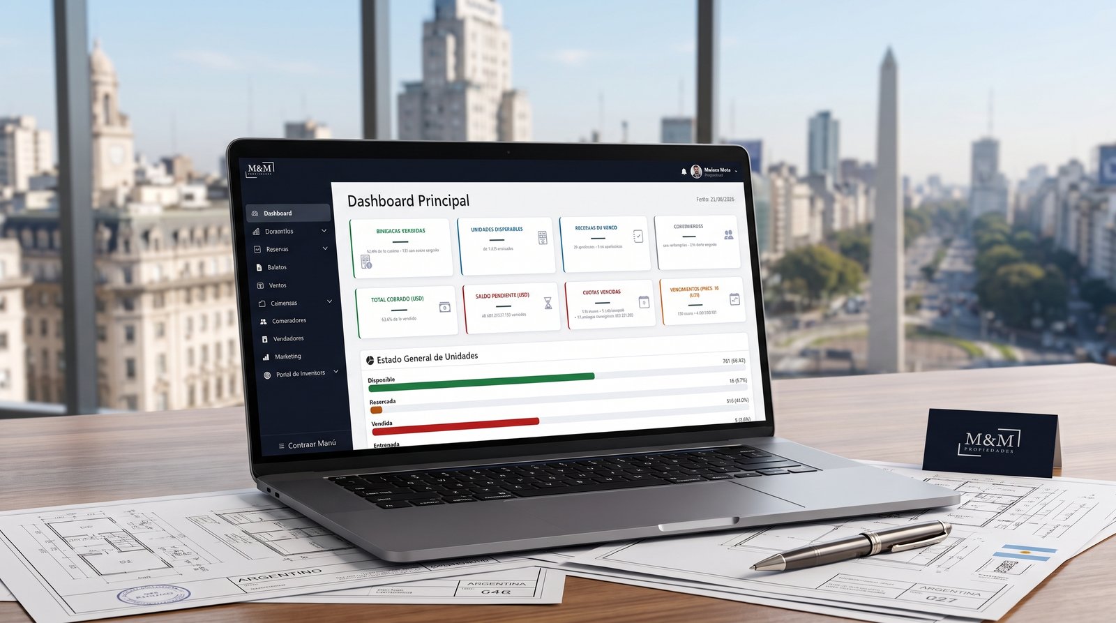 Dashboard comercial personalizado